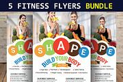 5 Fitness Health Flyers Bundle