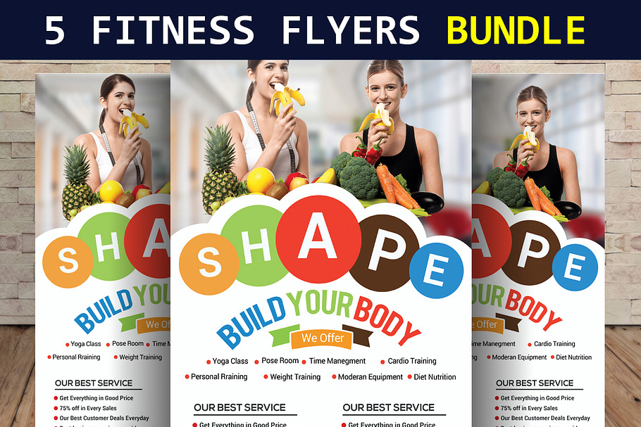 5 Fitness Health Flyers Bundle in Flyer Templates - product preview 8