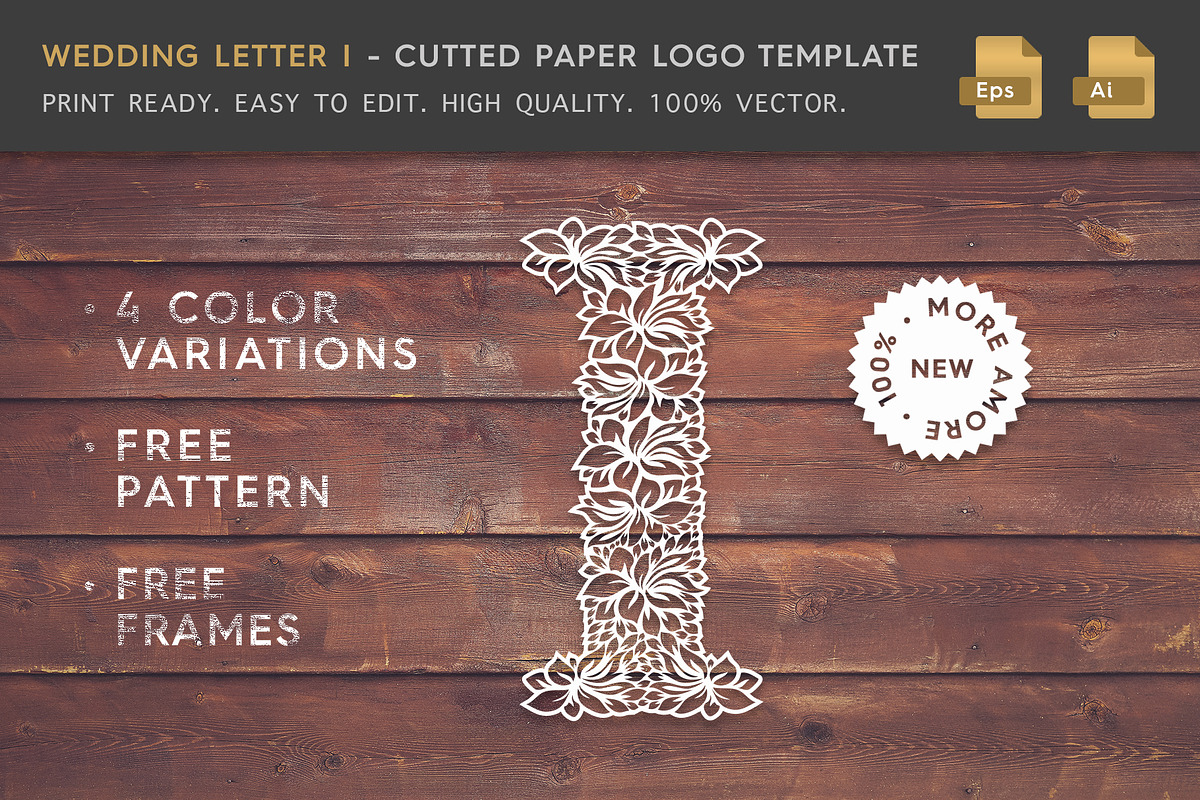Wedding Letter I - Logo Template in Logo Templates - product preview 8