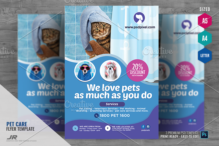 Pet Care, Boarding and Training in Flyer Templates - product preview 8
