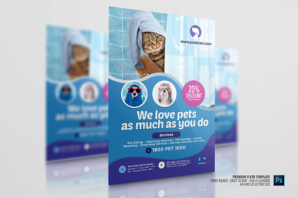 Pet Care, Boarding and Training in Flyer Templates - product preview 2