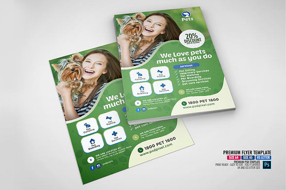 Pet Services Flyer in Flyer Templates - product preview 3