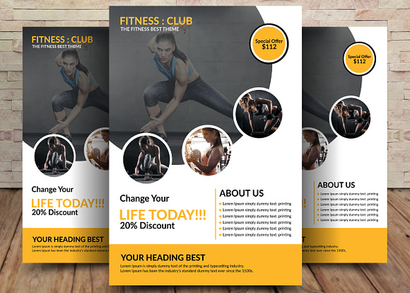 15 Fitness Flyers Bundle in Flyer Templates - product preview 3
