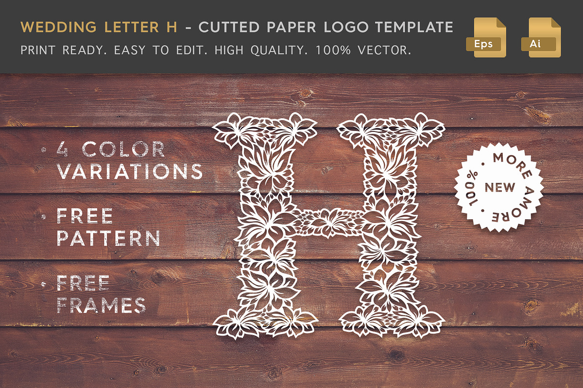 Wedding Letter H - Logo Template in Logo Templates - product preview 8