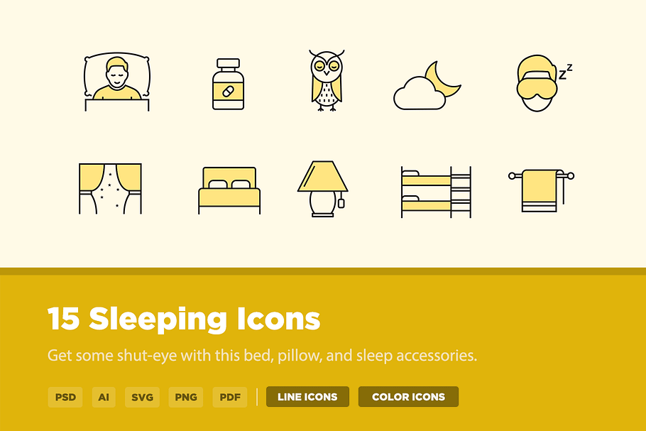 15 Sleeping Icons in Icons - product preview 8