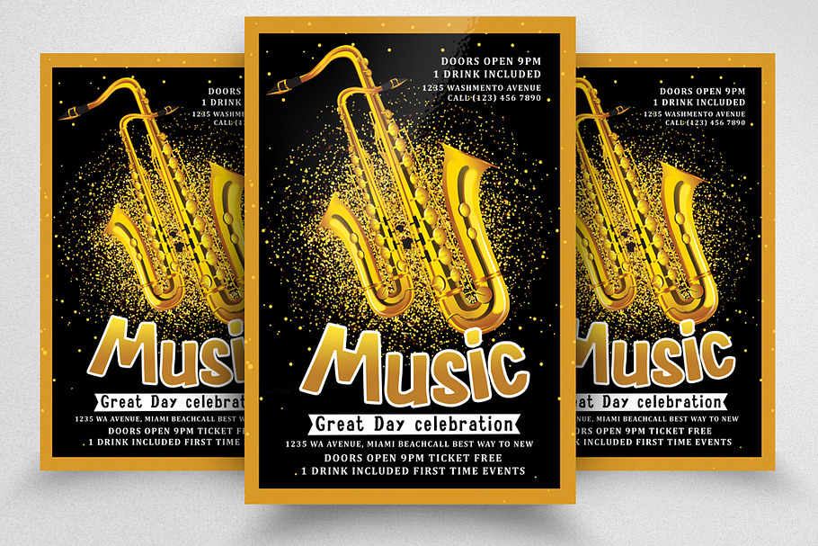 Music Party Night Flyer Template in Flyer Templates - product preview 8