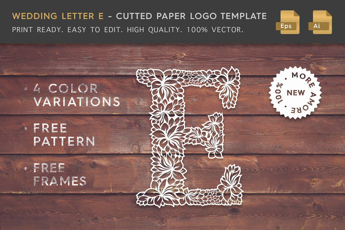 Wedding Letter E - Logo Template in Logo Templates - product preview 8