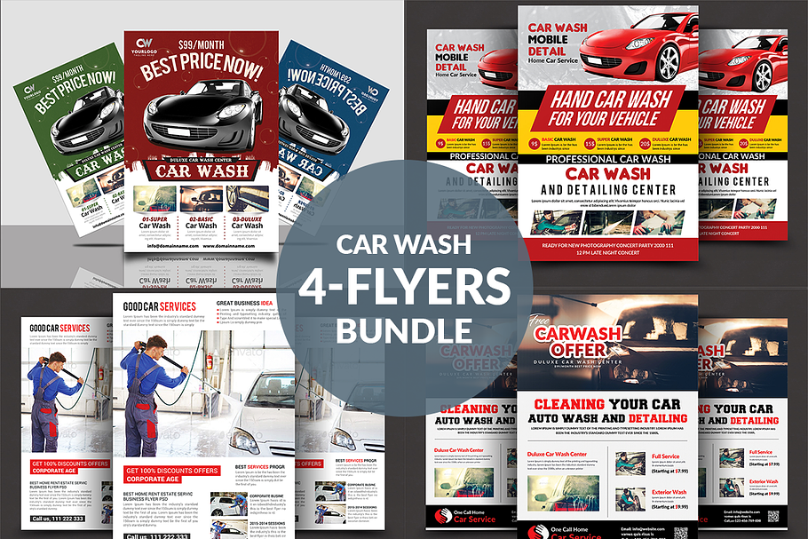 Car Wash Flyer Bundle in Flyer Templates - product preview 8