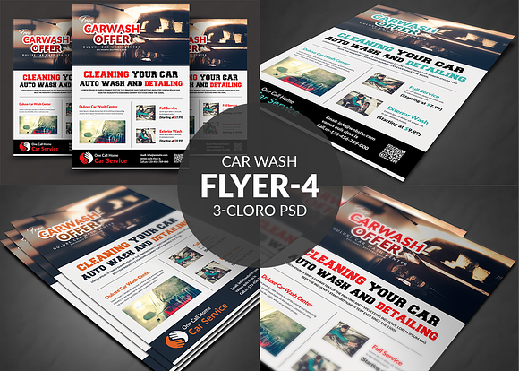 Car Wash Flyer Bundle in Flyer Templates - product preview 3