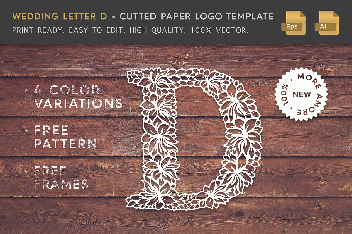 Wedding Letter D - Logo Template in Logo Templates - product preview 8