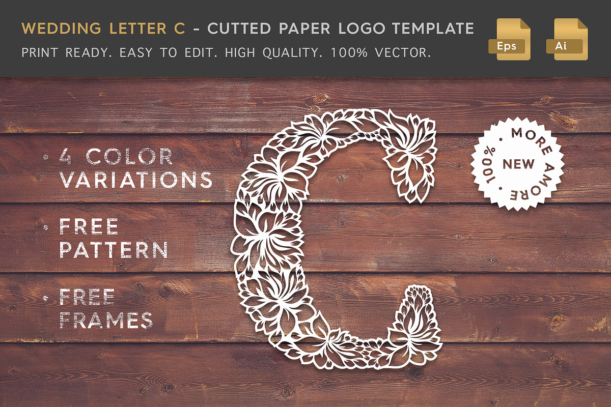 Wedding Letter C - Logo Template in Logo Templates - product preview 8