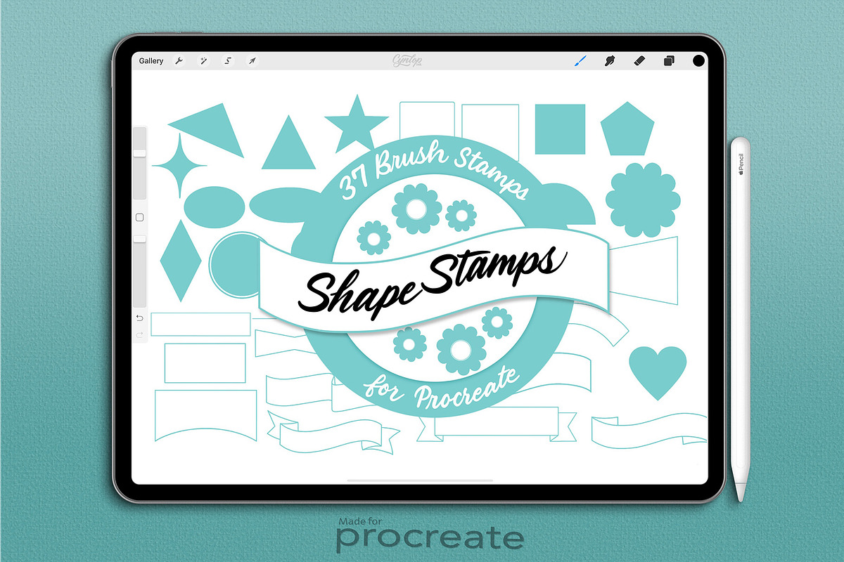 Procreate Shapes Stamps, 37 Shapes in Add-Ons - product preview 8
