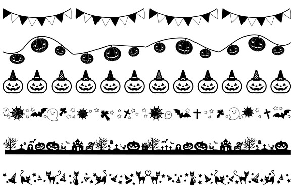 Halloween Bunting/Borders AI EPS PNG in Illustrations - product preview 1