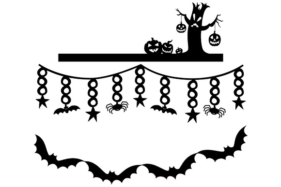 Halloween Bunting/Borders AI EPS PNG in Illustrations - product preview 2