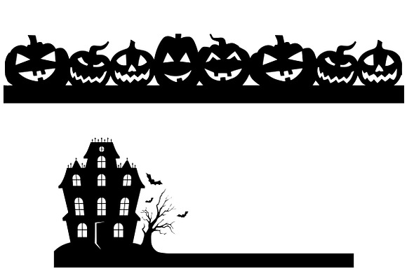 Halloween Bunting/Borders AI EPS PNG in Illustrations - product preview 3