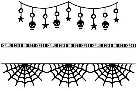Halloween Bunting/Borders AI EPS PNG in Illustrations - product preview 6