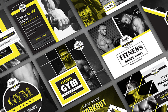 Fitness & GYM Instagram Pack in Instagram Templates - product preview 3