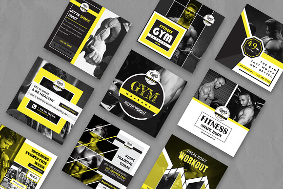 Fitness & GYM Instagram Pack in Instagram Templates - product preview 4