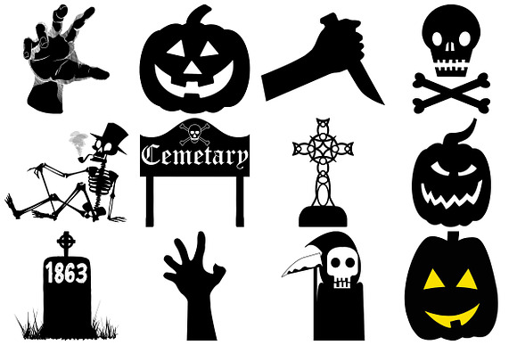 Halloween Silhouettes AI EPS PNG in Illustrations - product preview 2