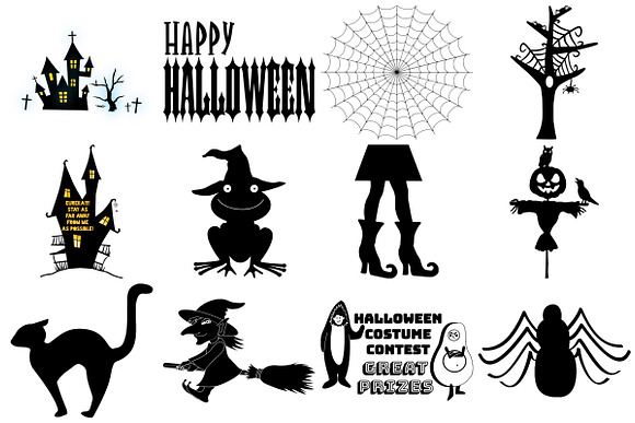 Halloween Silhouettes AI EPS PNG in Illustrations - product preview 3