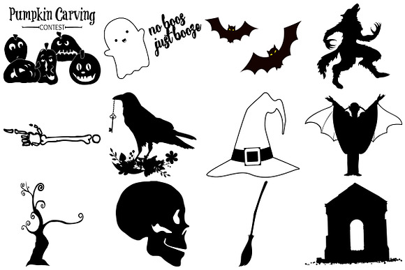 Halloween Silhouettes AI EPS PNG in Illustrations - product preview 4