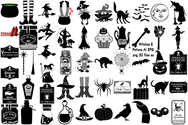 Halloween Witches/Potions AI EPS PNG