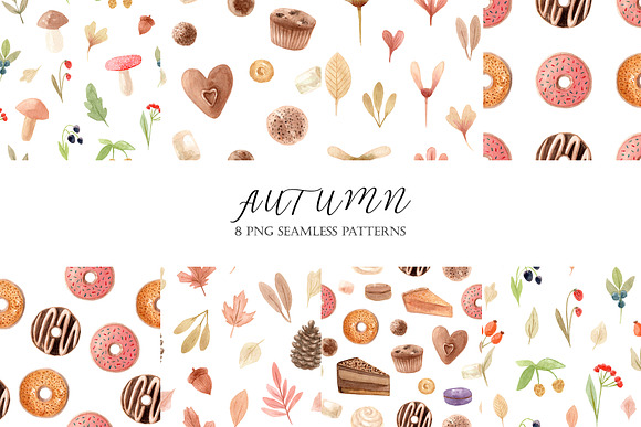 Watercolor Autumn Clipart Collection in Objects - product preview 3