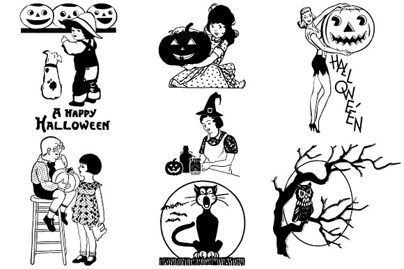 Halloween Retro Mid Century Vectors in Illustrations - product preview 4