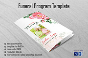 Flower Funeral Program Template