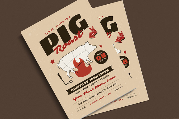 Pig Roast Event Flyer in Invitation Templates - product preview 2