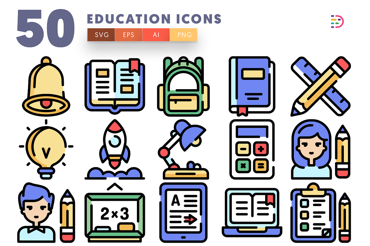 50 Education Icons in School Icons - product preview 8