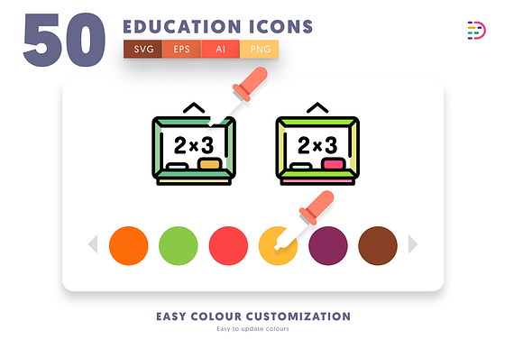 50 Education Icons in School Icons - product preview 5