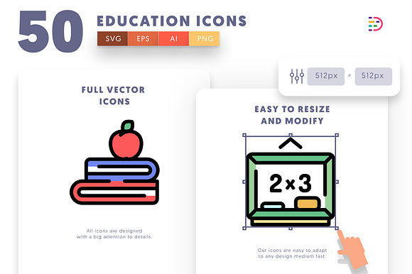 50 Education Icons in School Icons - product preview 7