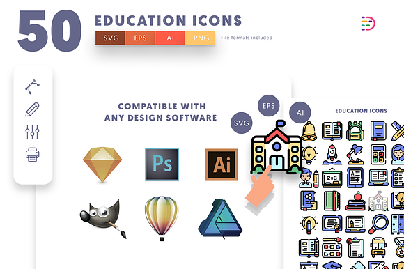 50 Education Icons in School Icons - product preview 9