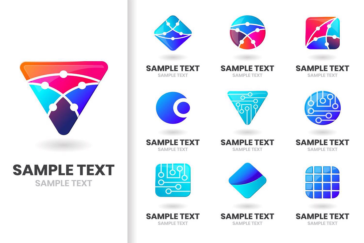 Modern Shape & Objects Vector Set in Logo Templates - product preview 8