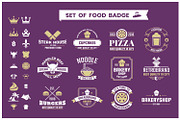 Restaurant Badge & Objects Vector Se