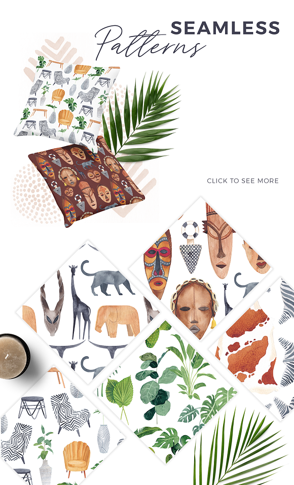 Africana - watercolor scene creator in Objects - product preview 6