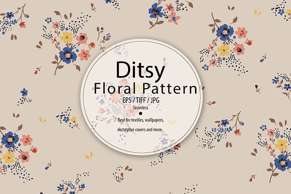 Seamless Ditsy Floral Pattern