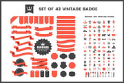 Vintage Badge & Objects Vector Set
