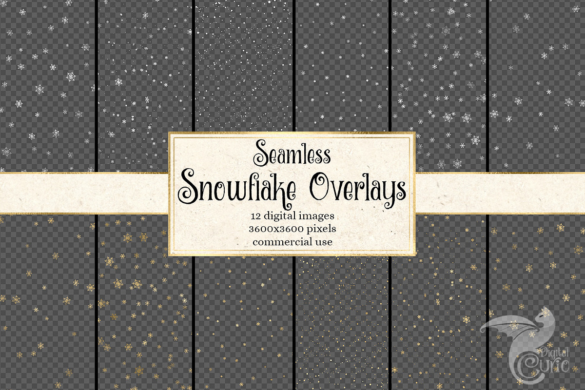 Seamless Snowflake Overlays in Illustrations - product preview 8