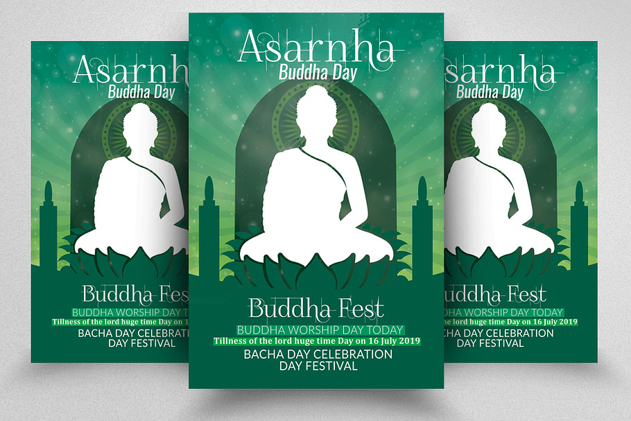 Asarnha Bucha Worship Flyer Tamplate in Flyer Templates - product preview 8