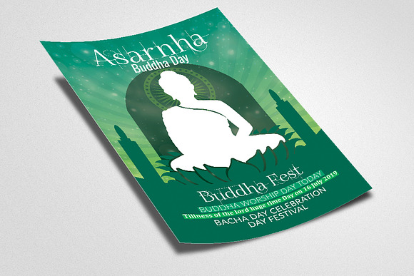Asarnha Bucha Worship Flyer Tamplate in Flyer Templates - product preview 1