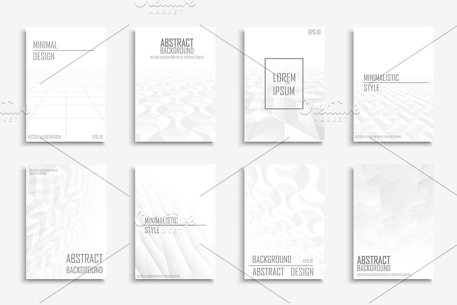 White futuristic 3d brochures,covers