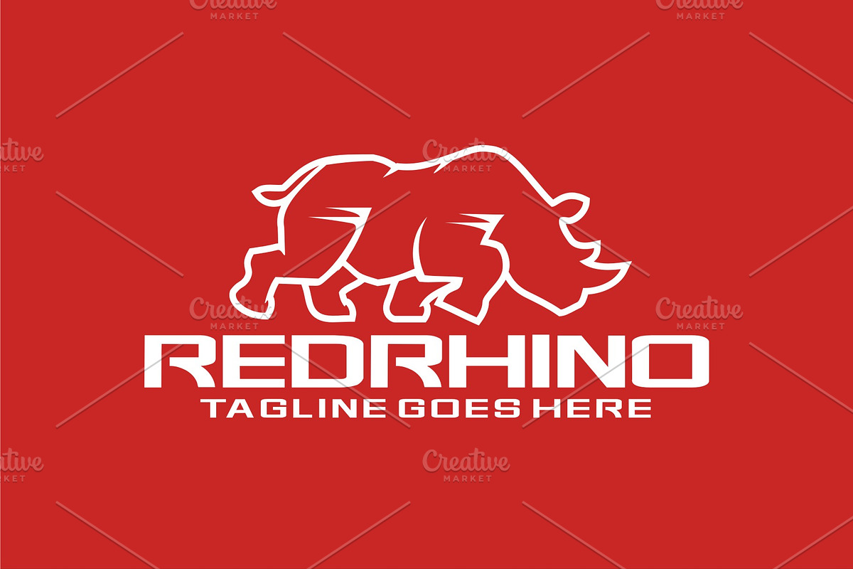 Red Rhino in Logo Templates - product preview 8