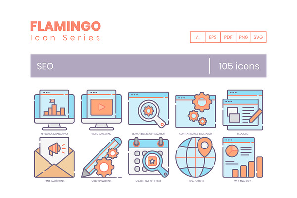 105 SEO Icons | Flamingo