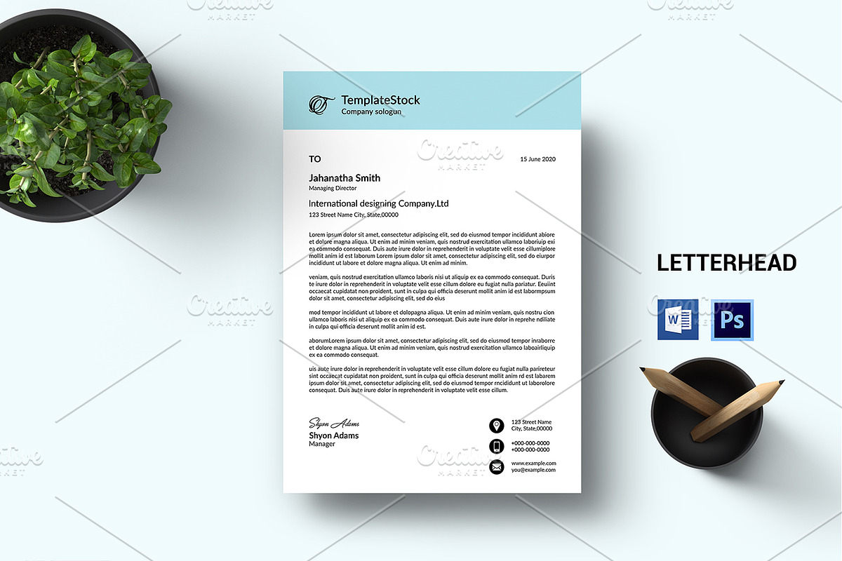 Letterhead V28 in Stationery Templates - product preview 8