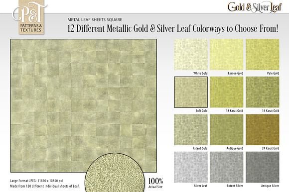Gold & Silver Leaf in Textures - product preview 2