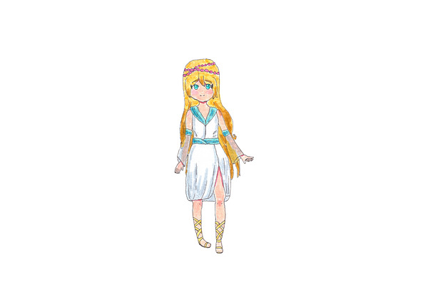 Anime Blond Princess In White Dress