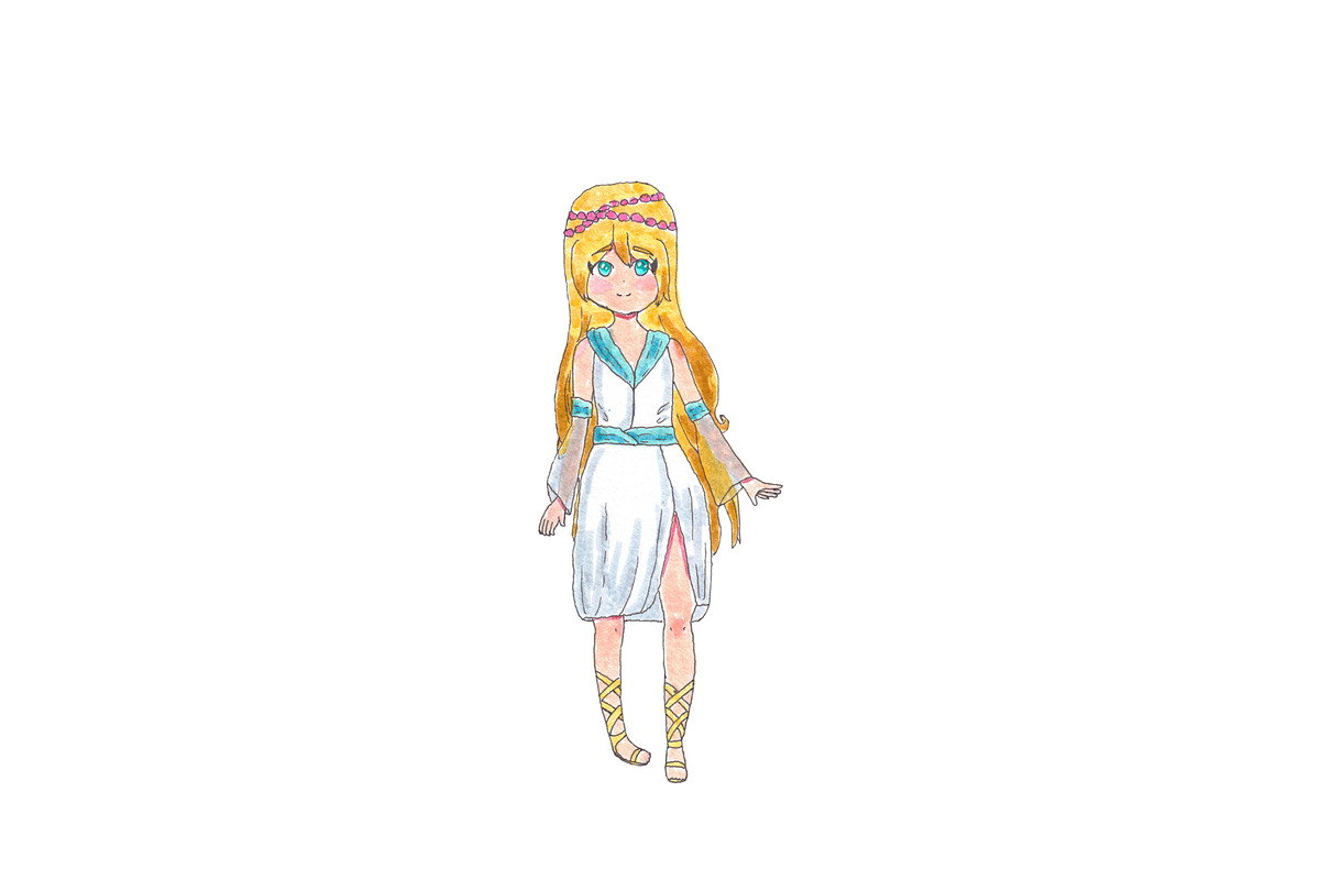 Anime Blond Princess In White Dress in Illustrations - product preview 8
