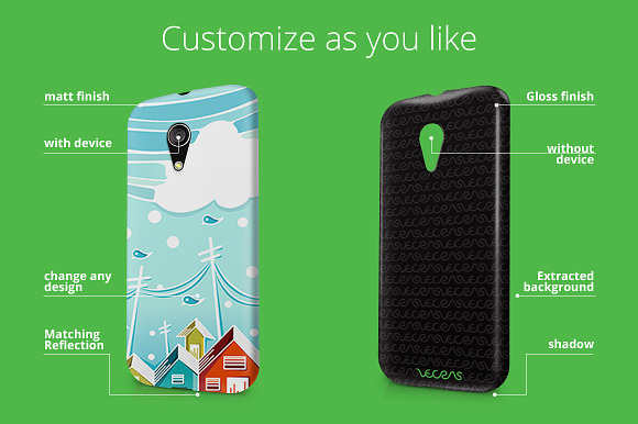 Moto G2 3d Case Design Mock-up in Product Mockups - product preview 1